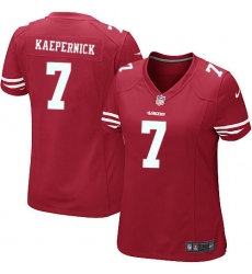 Women's Nike San Francisco 49ers #7 Colin Kaepernick Game Red Team Color NFL Jersey