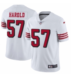 Men's Nike San Francisco 49ers #57 Eli Harold Elite White Rush Vapor Untouchable NFL Jersey