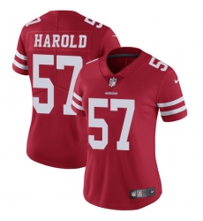 Women's Nike San Francisco 49ers #57 Eli Harold Elite Red Team Color NFL Jersey