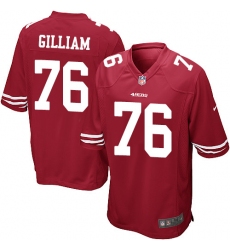 Men's Nike San Francisco 49ers #76 Garry Gilliam Game Red Team Color NFL Jersey