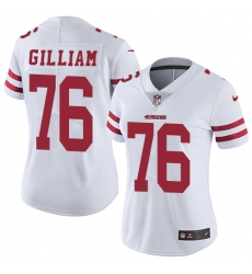 Women's Nike San Francisco 49ers #76 Garry Gilliam Elite White NFL Jersey
