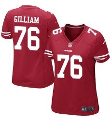 Women's Nike San Francisco 49ers #76 Garry Gilliam Game Red Team Color NFL Jersey