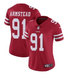 Women's Nike San Francisco 49ers #91 Arik Armstead Elite Red Team Color NFL Jersey