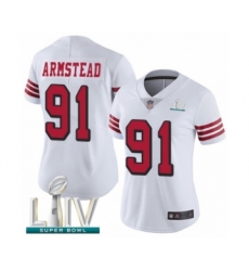 Women's San Francisco 49ers #91 Arik Armstead Limited White Rush Vapor Untouchable Super Bowl LIV Bound Football Jersey