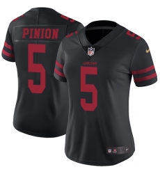 Women's Nike San Francisco 49ers #5 Bradley Pinion Elite Black NFL Jersey