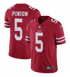 Youth Nike San Francisco 49ers #5 Bradley Pinion Elite Red Team Color NFL Jersey