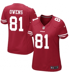 Women's Nike San Francisco 49ers #81 Terrell Owens Game Red Team Color NFL Jersey