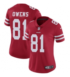 Women's Nike San Francisco 49ers #81 Terrell Owens Red Team Color Vapor Untouchable Limited Player NFL Jersey