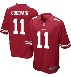 Men's Nike San Francisco 49ers #11 Marquise Goodwin Game Red Team Color NFL Jersey