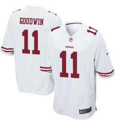 Men's Nike San Francisco 49ers #11 Marquise Goodwin Game White NFL Jersey
