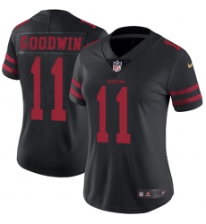 Women's Nike San Francisco 49ers #11 Marquise Goodwin Elite Black NFL Jersey