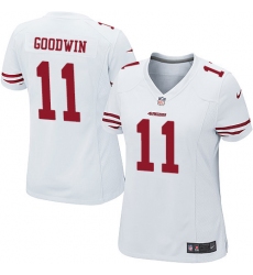 Women's Nike San Francisco 49ers #11 Marquise Goodwin Game White NFL Jersey