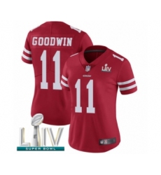 Women's San Francisco 49ers #11 Marquise Goodwin Red Team Color Vapor Untouchable Limited Player Super Bowl LIV Bound Football Jersey