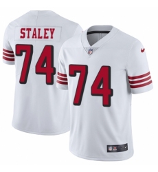 Men's Nike San Francisco 49ers #74 Joe Staley Elite White Rush Vapor Untouchable NFL Jersey