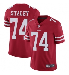 Youth Nike San Francisco 49ers #74 Joe Staley Elite Red Team Color NFL Jersey