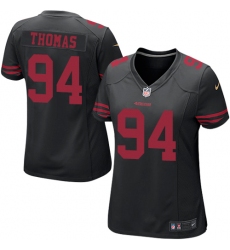 Women's Nike San Francisco 49ers #94 Solomon Thomas Game Black NFL Jersey