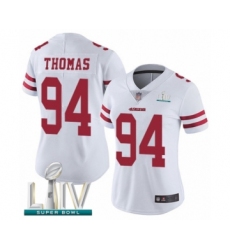 Women's San Francisco 49ers #94 Solomon Thomas White Vapor Untouchable Limited Player Super Bowl LIV Bound Football Jersey