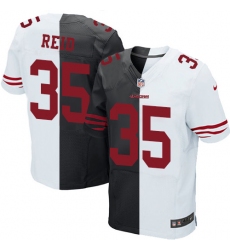 Men's Nike San Francisco 49ers #35 Eric Reid Elite Black/White Split Fashion NFL Jersey