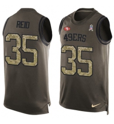 Men's Nike San Francisco 49ers #35 Eric Reid Limited Green Salute to Service Tank Top NFL Jersey