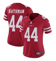 Women's Nike San Francisco 49ers #44 Tom Rathman Elite Red Team Color NFL Jersey