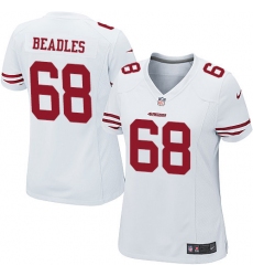 Women's Nike San Francisco 49ers #68 Zane Beadles Game White NFL Jersey