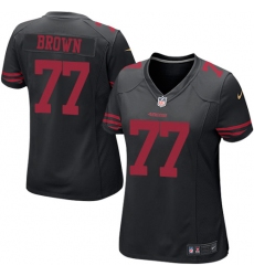 Women's Nike San Francisco 49ers #77 Trent Brown Game Black Alternate NFL Jersey