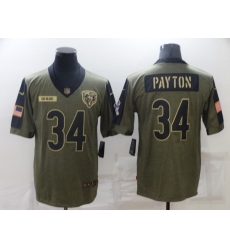 Men's Chicago Bears #34 Walter Payton Nike Olive 2021 Salute To Service Limited Player Jersey