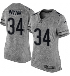 Women's Nike Chicago Bears #34 Walter Payton Limited Gray Gridiron NFL Jersey