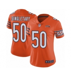 Women's Chicago Bears #50 Mike Singletary Orange Alternate 100th Season Limited Football Jersey