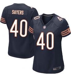 Women's Nike Chicago Bears #40 Gale Sayers Game Navy Blue Team Color NFL Jersey