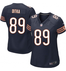 Women's Nike Chicago Bears #89 Mike Ditka Game Navy Blue Team Color NFL Jersey