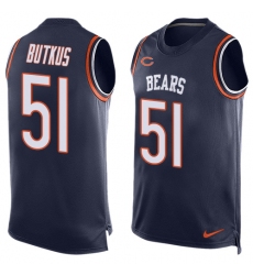 Men's Nike Chicago Bears #51 Dick Butkus Limited Navy Blue Player Name & Number Tank Top NFL Jersey