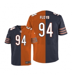 Men's Nike Chicago Bears #94 Leonard Floyd Elite Navy/Orange Split Fashion NFL Jersey