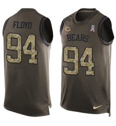 Men's Nike Chicago Bears #94 Leonard Floyd Limited Green Salute to Service Tank Top NFL Jersey