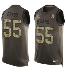 Men's Nike Chicago Bears #55 Hroniss Grasu Limited Green Salute to Service Tank Top NFL Jersey