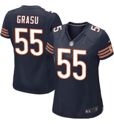 Women's Nike Chicago Bears #55 Hroniss Grasu Game Navy Blue Team Color NFL Jersey