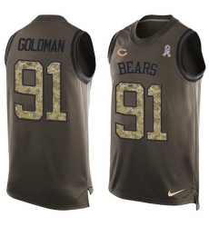 Men's Nike Chicago Bears #91 Eddie Goldman Limited Green Salute to Service Tank Top NFL Jersey