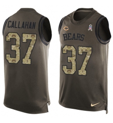 Men's Nike Chicago Bears #37 Bryce Callahan Limited Green Salute to Service Tank Top NFL Jersey
