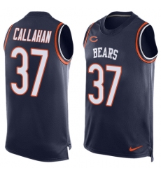 Men's Nike Chicago Bears #37 Bryce Callahan Limited Navy Blue Player Name & Number Tank Top NFL Jersey