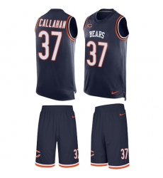 Men's Nike Chicago Bears #37 Bryce Callahan Limited Navy Blue Tank Top Suit NFL Jersey