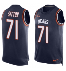 Men's Nike Chicago Bears #71 Josh Sitton Limited Navy Blue Player Name & Number Tank Top NFL Jersey