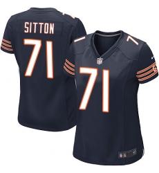 Women's Nike Chicago Bears #71 Josh Sitton Game Navy Blue Team Color NFL Jersey