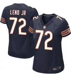 Women's Nike Chicago Bears #72 Charles Leno Game Navy Blue Team Color NFL Jersey