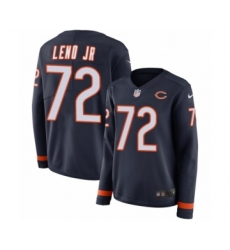 Women's Nike Chicago Bears #72 Charles Leno Limited Navy Blue Therma Long Sleeve NFL Jersey