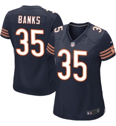 Women's Nike Chicago Bears #35 Johnthan Banks Game Navy Blue Team Color NFL Jersey