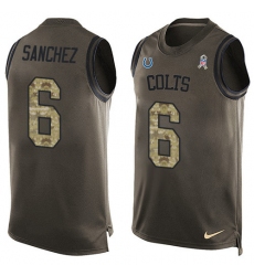 Men's Nike Chicago Bears #6 Mark Sanchez Limited Green Salute to Service Tank Top NFL Jersey