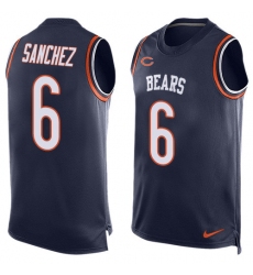 Men's Nike Chicago Bears #6 Mark Sanchez Limited Navy Blue Player Name & Number Tank Top NFL Jersey