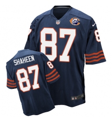 Men's Nike Chicago Bears #87 Adam Shaheen Elite Navy Blue Throwback NFL Jersey