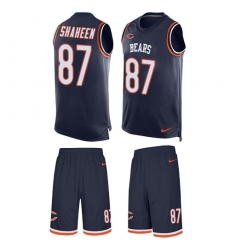 Men's Nike Chicago Bears #87 Adam Shaheen Limited Navy Blue Tank Top Suit NFL Jersey