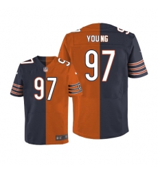 Men's Nike Chicago Bears #97 Willie Young Elite Navy/Orange Split Fashion NFL Jersey
